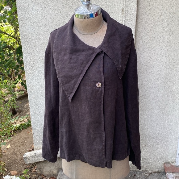 Bryn Walker 100% linen stunning brown jacket from high end boutique in Newport - Picture 3 of 12